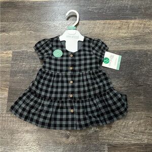 Little Planet Black Plaid Kids Casual Dress